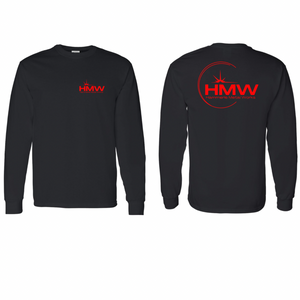 Hmw Long sleeve - black with red ink